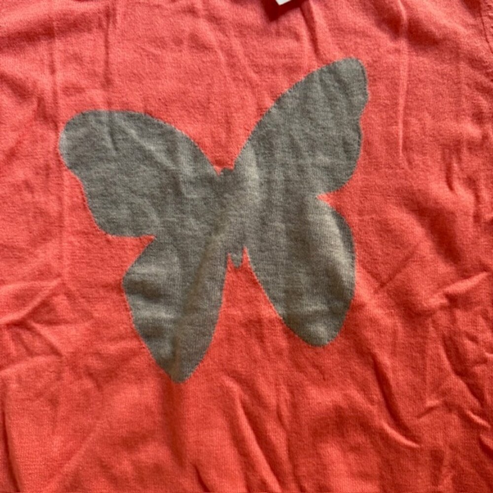 Gap Womens Orange Neon Butterfly Crewneck Sweater M New - Picture 2 of 6